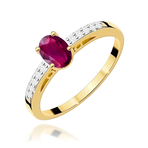 Žiedas W0067 Rodolitas 0,50ct Geltonas auksas