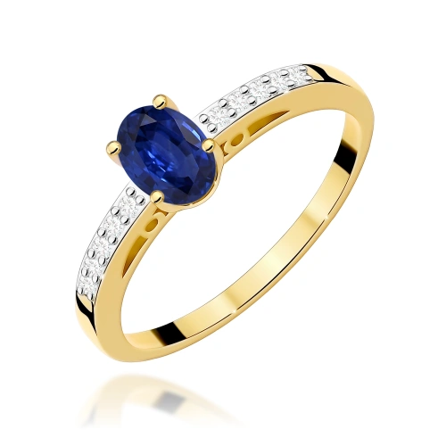Žiedas W0067 Safyras 0,70ct Geltonas auksas