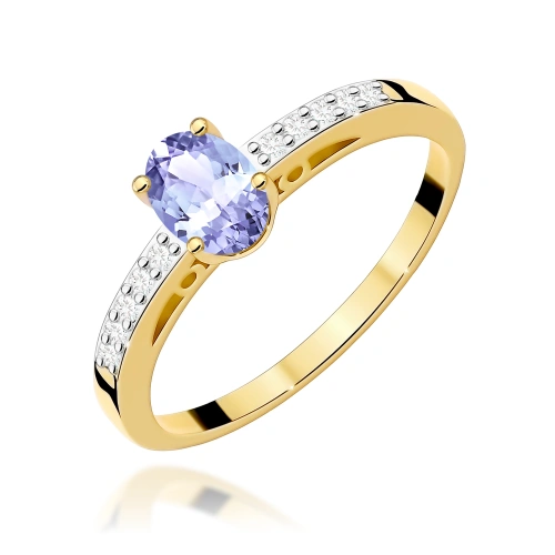 Žiedas W0067 Tanzanitas 0,40ct Geltonas auksas 375