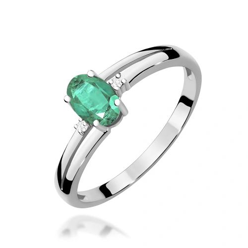 Prsteň W0068 Smaragd 0,40ct bielé zlato