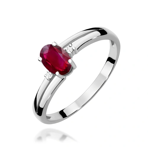 Žiedas W0068 Rubinas 0,60ct Baltas auksas 375