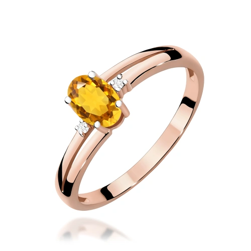 Prsteň W0068 Citrín 0,60ct ružové zlato