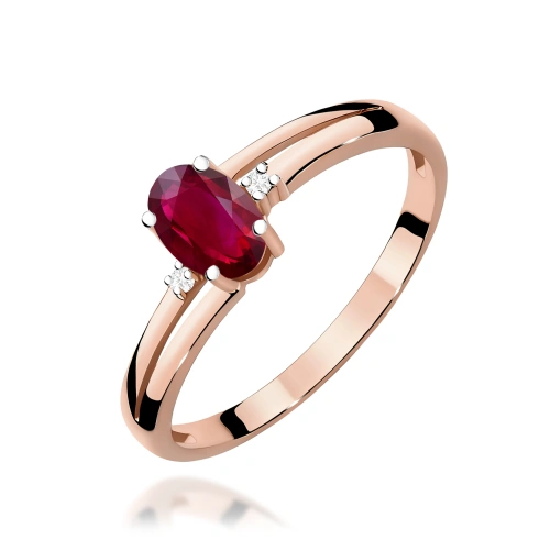 Prsteň W0068 Rubín 0,60ct ružové zlato