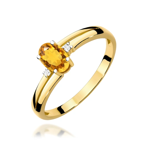 Prsteň W0068 Citrín 0,60ct Žlté zlato