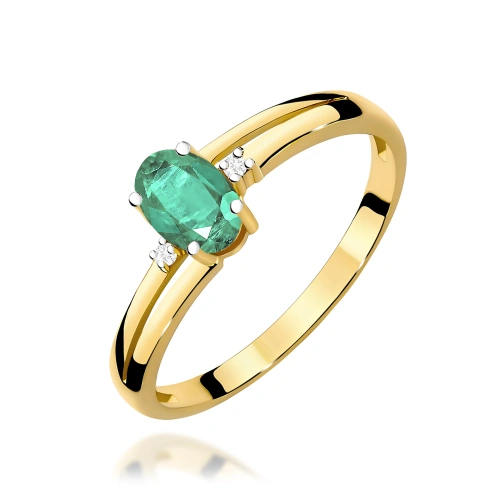 Žiedas W0068 Smaragdas 0,40ct Geltonas auksas