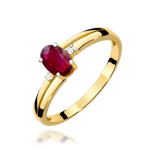 Žiedas W0068 Rubinas 0,60ct Geltonas auksas 375
