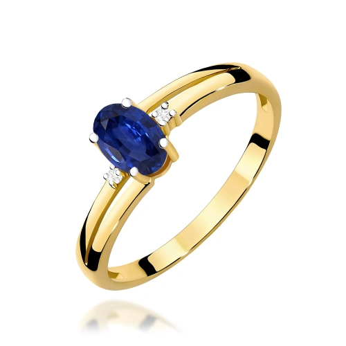 Žiedas W0068 safyras 0,70ct Geltonas auksas 375