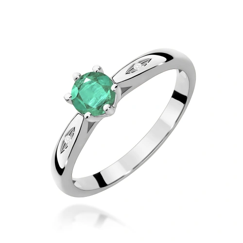 Žiedas W0074 Smaragdas 0,50ct Baltas auksas 375