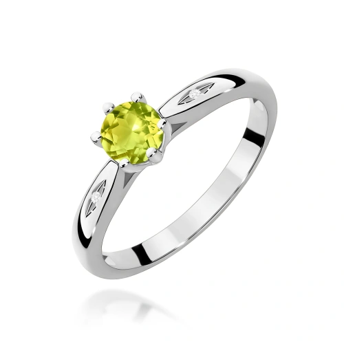 Žiedas W0074 Olivinas 0,60ct Baltas auksas 375