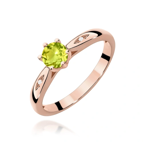 Prsteň W0074 Olivín 0,60ct ružové zlato