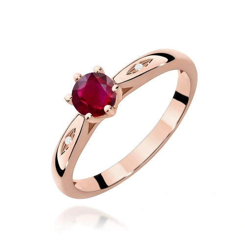 Prsteň W0074 Rubín 0,60ct ružové zlato