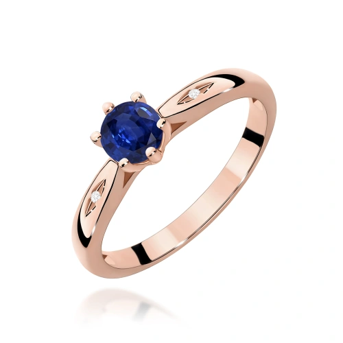 Žiedas W0074 Safyras 0,50ct Rožinis auksas