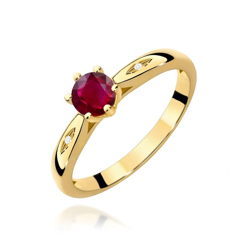 Prsteň W0074 Rubín 0,60ct Žlté zlato