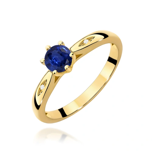 Žiedas W0074 Safyras 0,50ct Geltonas auksas