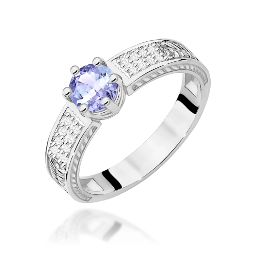 Pierścionek W0075 Tanzanit 0,50ct białe złoto
