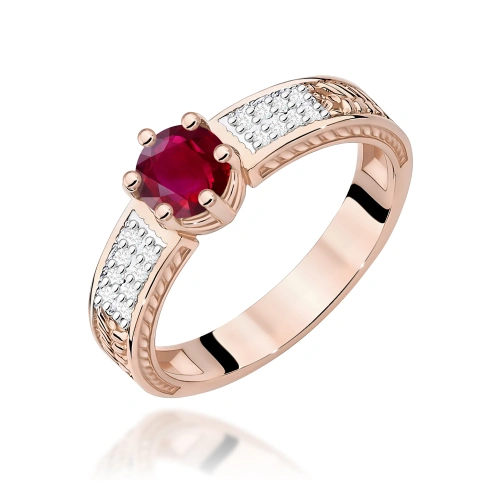 Pierścionek W0075 Rubin 0,60ct różowe złoto