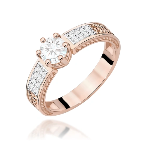 Žiedas W0075 Baltasis safyras 0,60ct Rožinis auksas