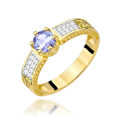 Pierścionek W0075 Tanzanit 0,50ct żółte złoto 375