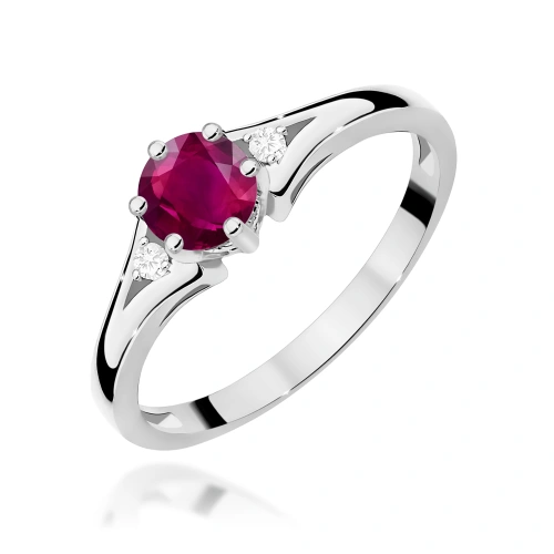 Gyűrű W0076 Rodolit 0,60ct Fehérarany 375