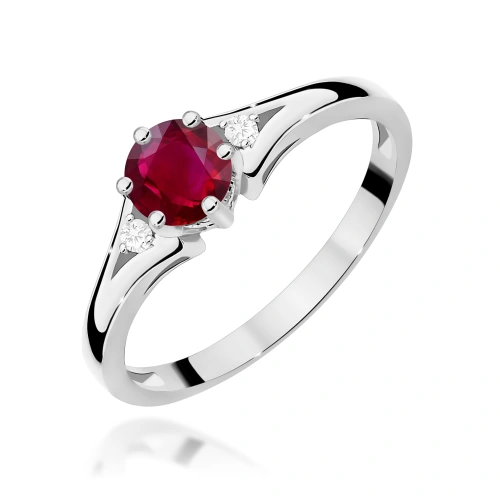 Žiedas W0076 Rubinas 0,60ct Baltas auksas