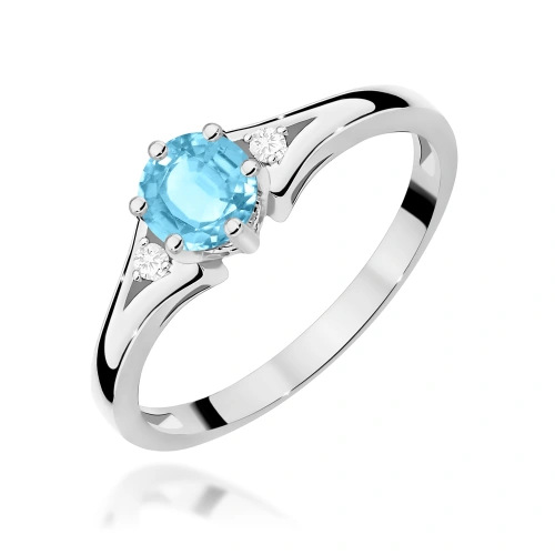 Gyűrű W0076 Topáz Swiss 0,50ct Fehérarany 375
