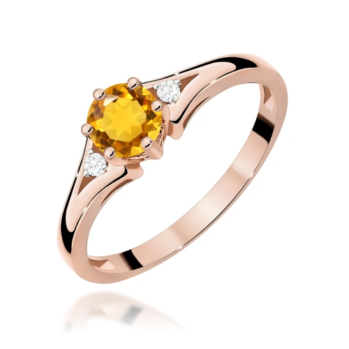 Pierścionek W0076 Cytryn 0,50ct różowe złoto