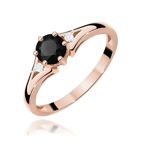 Pierścionek W0076 Czarny Diament 0,50ct różowe złoto