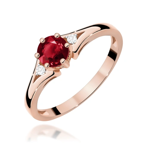 Pierścionek W0076 Granat 0,60ct różowe złoto