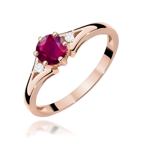 Žiedas W0076 Rodolitas 0,60ct Rožinis auksas
