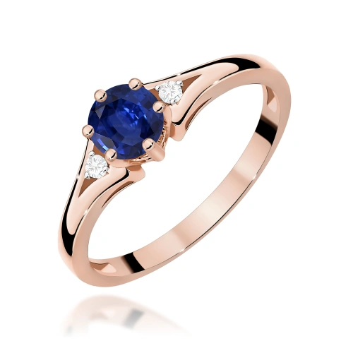 Žiedas W0076 Safyras 0,50ct Rožinis auksas