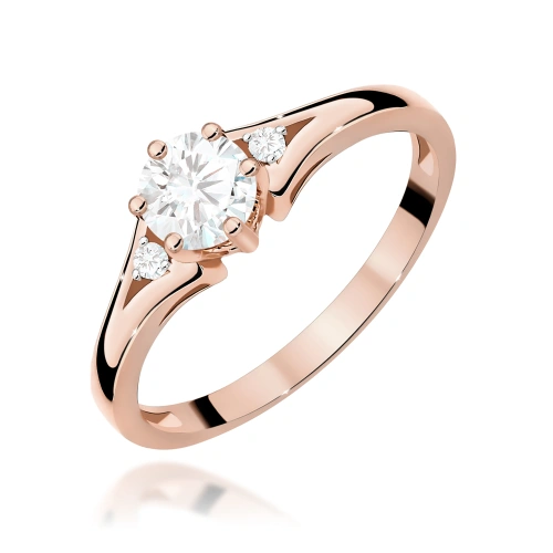 Pierścionek W0076 Biały Szafir 0,60ct różowe złoto