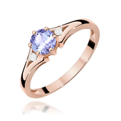 Pierścionek W0076 Tanzanit 0,50ct różowe złoto