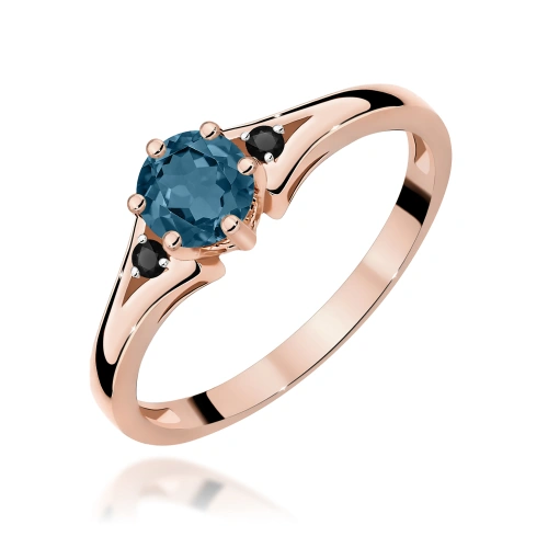 Pierścionek W0076 Topaz London Blue 0,50ct różowe złoto