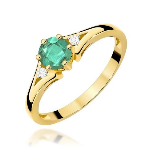 Pierścionek W0076 Szmaragd 0,50ct żółte złoto
