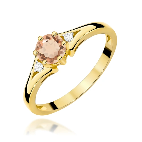 Pierścionek W0076 Morganit 0,40ct żółte złoto