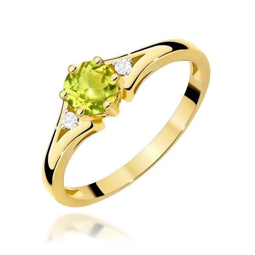 Gyűrű W0076 Olivin 0,60ct Sárgaarany 375
