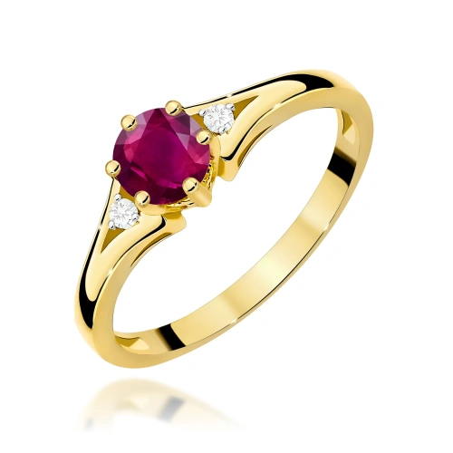 Gyűrű W0076 Rodolit 0,60ct Sárgaarany 375