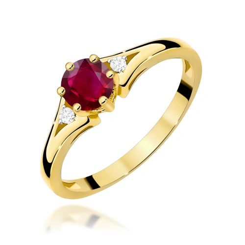 Žiedas W0076 Rubinas 0,60ct Geltonas auksas