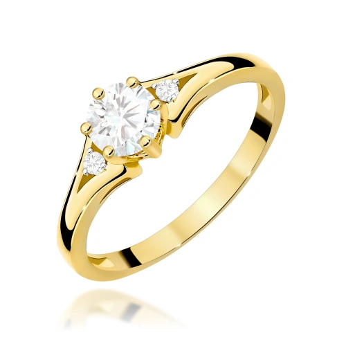 Žiedas W0076 Baltasis safyras 0,60ct Geltonas auksas 375