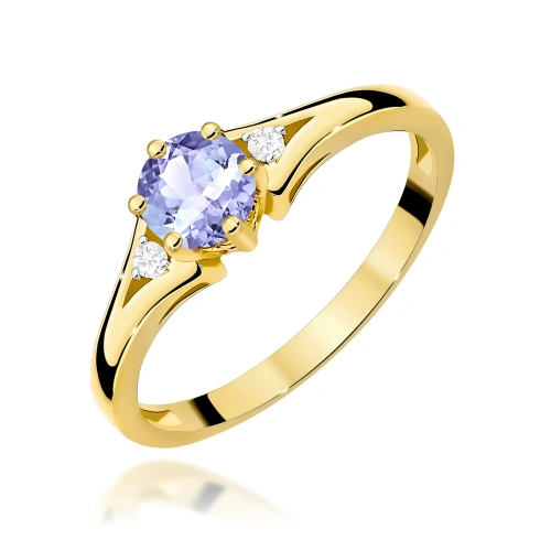 Pierścionek W0076 Tanzanit 0,50ct żółte złoto