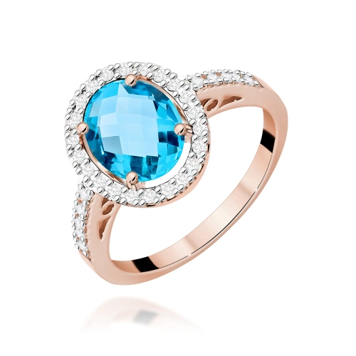 Pierścionek W0080 Topaz Swiss 1,70ct różowe złoto