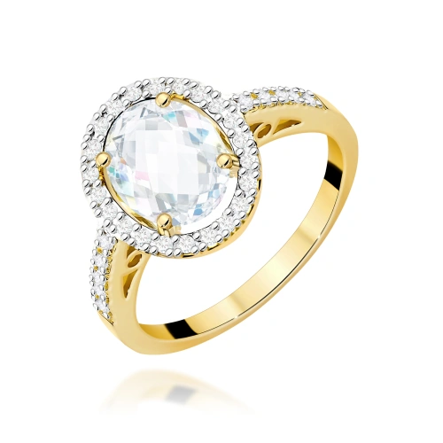 Pierścionek W0080 Diament Laboratoryjny 1,90ct żółte złoto