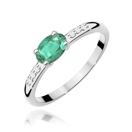 Prsteň W0077 Smaragd 0,40ct bielé zlato