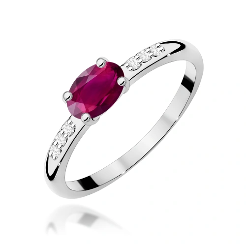 Prsteň W0077 Rhodolit 0,50ct bielé zlato