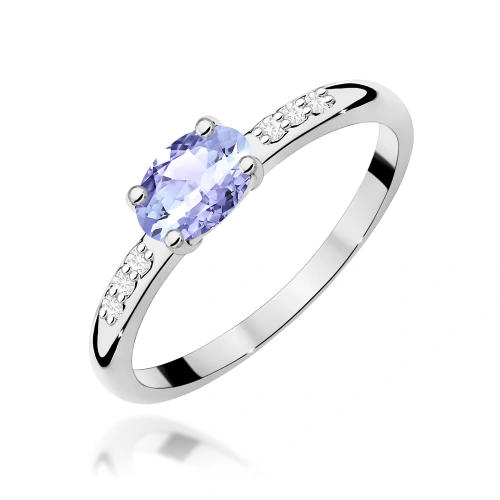 Prsteň W0077 Tanzanit 0,40ct Bielé zlato 375
