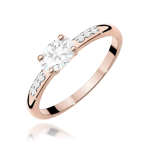 Prsteň W0077 Laboratórny diamant 0,40ct Ružové zlato