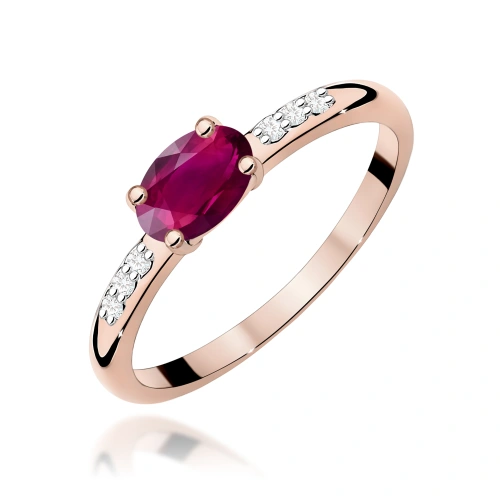 Prsteň W0077 Rhodolit 0,50ct ružové zlato