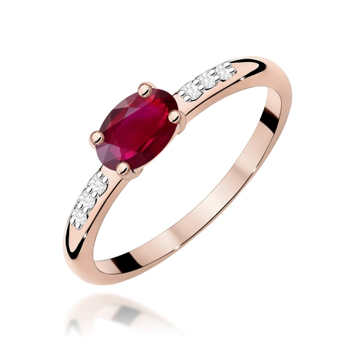 Prsteň W0077 Rubín 0,60ct ružové zlato