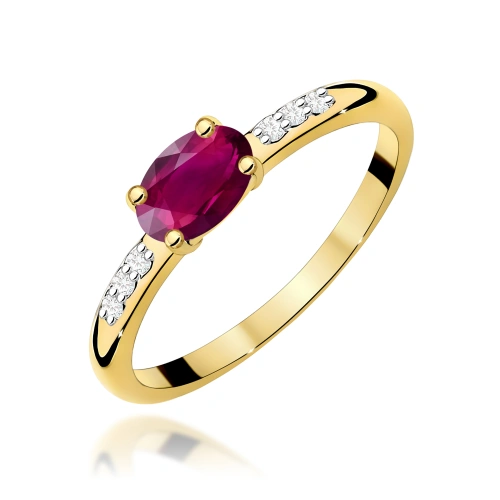 Prsteň W0077 Rhodolit 0,50ct Žlté zlato 375