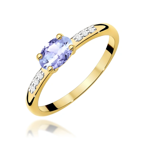 Prsteň W0077 Tanzanit 0,40ct Žlté zlato
